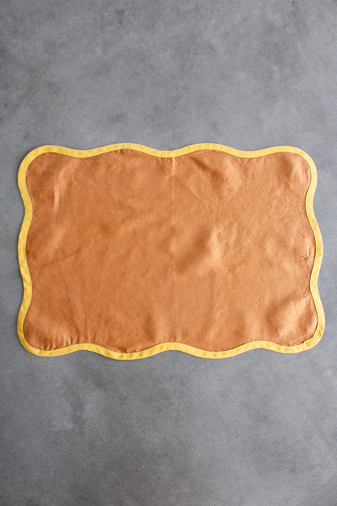 Scalloped Placemats In Rust and Turmeric (Set of 4)