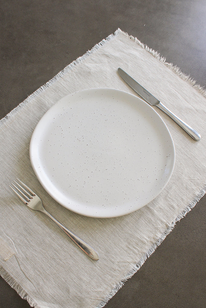 Frayed Placemats In Beige (Set of 4)