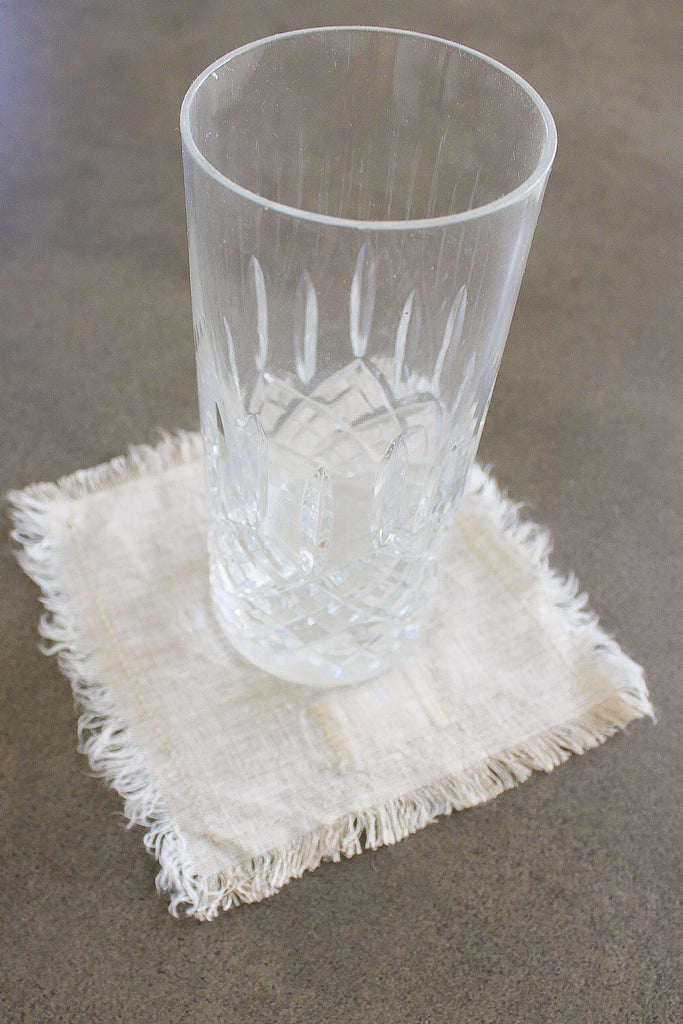 Frayed Coasters In Beige (Set of 4)